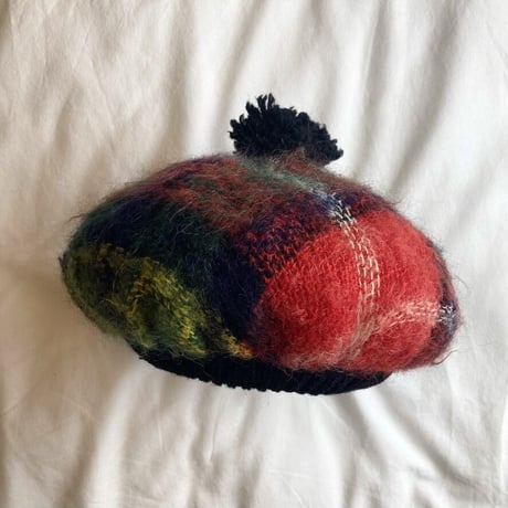 CHECK WOOL BERET