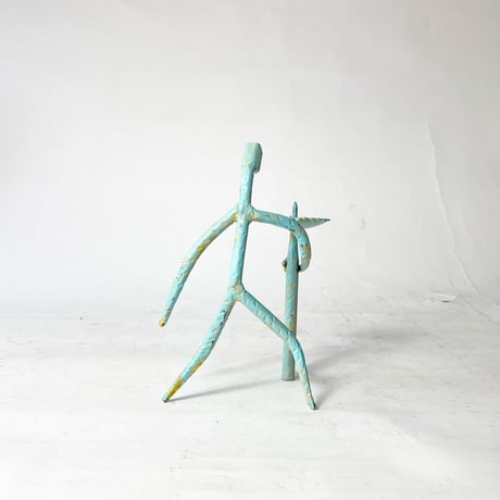 USED UNKNOWN ARTIST IRON CANDLE HOLDER STATUE