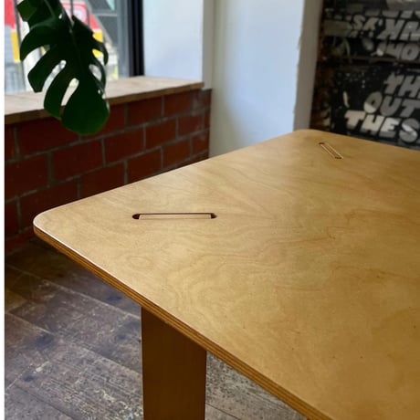 USED WOODEN PANEL SQUARE TABLE