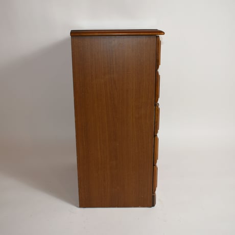 USED 80'S WOODEN FIVE DRAWER CHEST