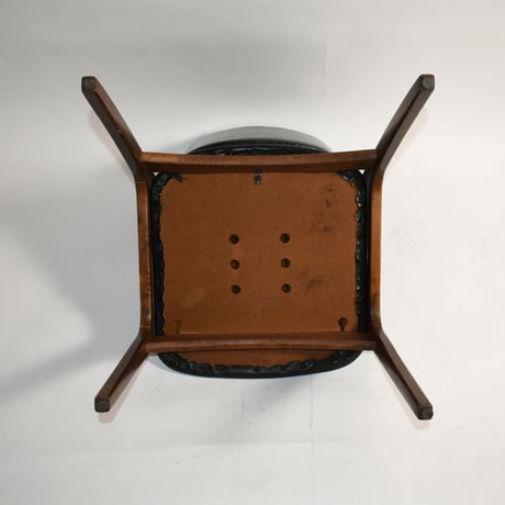 VINTAGE 60'S "KOTOBUKI" WOODEN LEG LEATHER SEAT