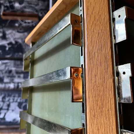 USED WOODEN & IRON ROTATING DISPLAY SHELF