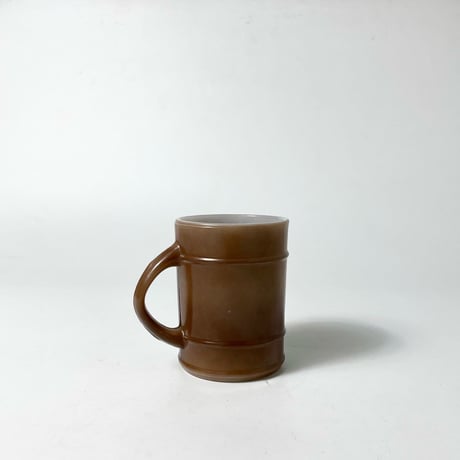 VINTAGE 70-80'S "ANCHOR HOCKING / FIRE KING" BROWN RANGER BARREL MUG