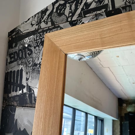 USED WOODEN FLAME FULL LENGTH MIRROR