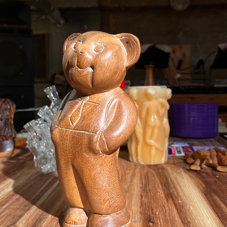 USED UNKNOWN ARTIST WOODEN BEAR