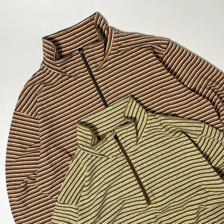 COMFORTABLE REASON "Multi Border L/S Stand Zip"