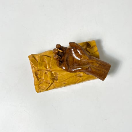 CARVED WOODEN HAND FIGURINE