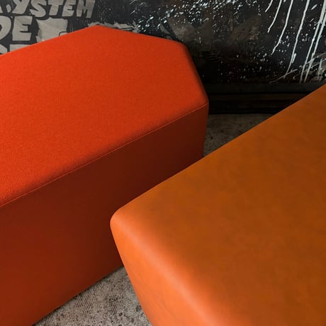 USED FABRIC & LEATHER STOOL