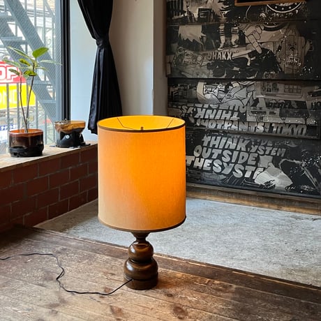 JAPAN USED WOODEN FRAME FABRIC SHADE FLOOR LAMP