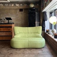 USED PU LEATHER HIGH BACK 2P SOFA