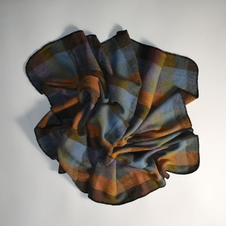 USED ACRYLIC WOOL PLAID BLANKET