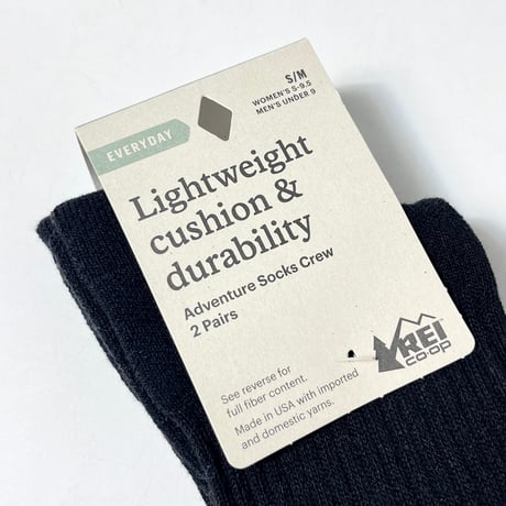 NEW "REI CO•OP" ADVENTURE SOCKS CREW 2 PAIRS