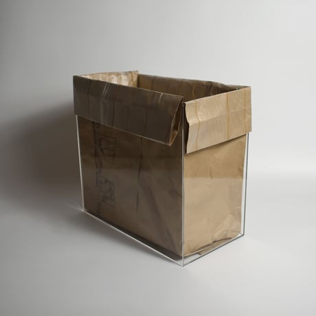 CUSTOM ORDERED ACRYLIC BOX FOR "TRASH COMPACTOR PAPER BAGS"