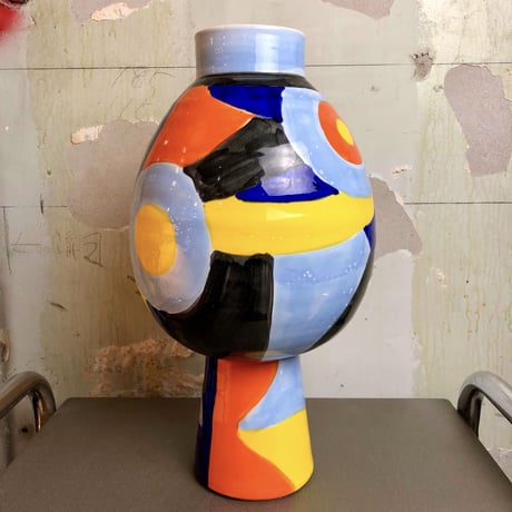 MULTICOLORED PAINT FLOWER VASE
