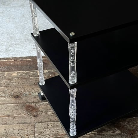 USED WOODEN & ACRYL POLE CARRY SHELF