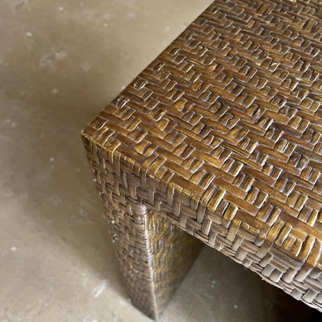 USED RATTAN COFFEE TABLE