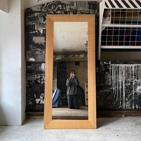 USED WOODEN FLAME FULL LENGTH MIRROR