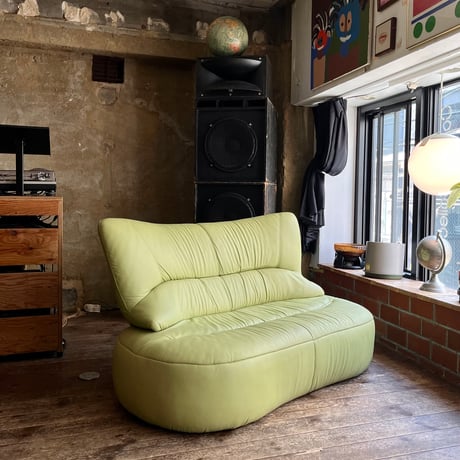 USED PU LEATHER HIGH BACK 2P SOFA