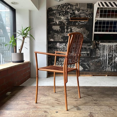 USED STEEL BAMBOO ARM CHAIR