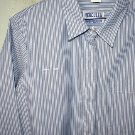 LADIES DEAD STOCK 80'S "HERCULES UNIFORM" STRIPE SHIRT