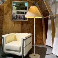 JAPAN USED 90’S-00’S “NATIONAL” IRON FRAME FABRIC SHADE FLOOR LAMP