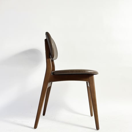 JAPAN USED WOODEN LEG LEATHER CHAIR
