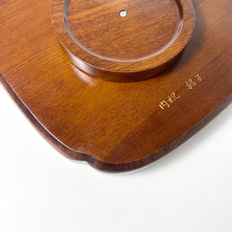 USED WOODEN ROUND TABLE TRAY