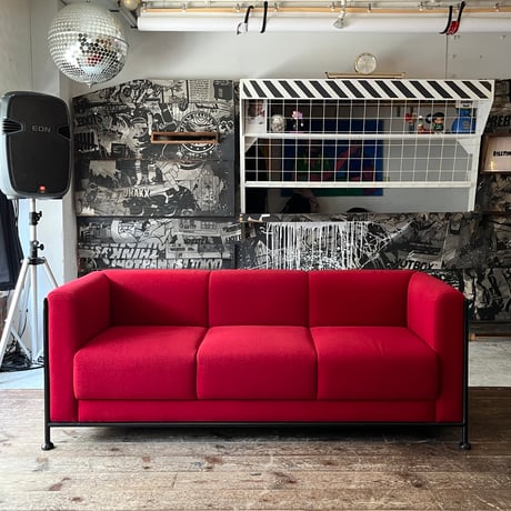 JAPAN USED “KOKUYO” IRON FRAME FABRIC LOUNGE 3P SOFA