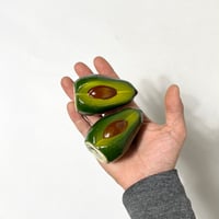 USED AVOCADO MOTIF CERAMIC SALT & PEPPER SHAKERS SET