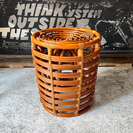 USED BAMBOO & WICKER STOOL
