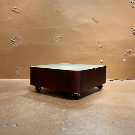 USED GLASS TOP BOARD WOODEN CARRY TABLE