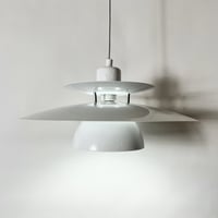 USED SCANDINAVIAN DESIGN IRON SHADE PENDANT LAMP