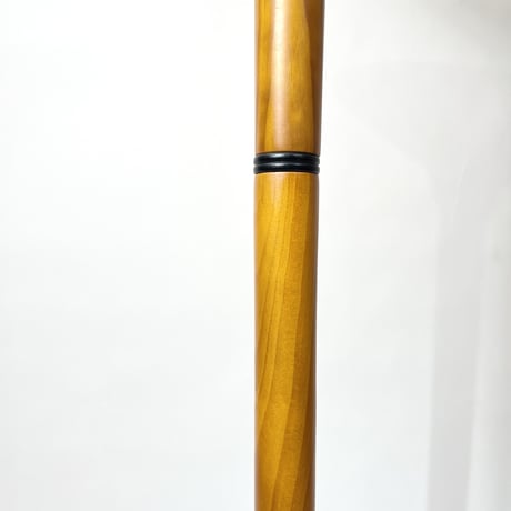 USED WOODEN LEG PLASTICS SHADE FLOOR LAMP