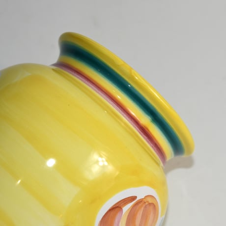 ITALIAN USED HANDPAINTED CERAMIC FLOWER VASE
