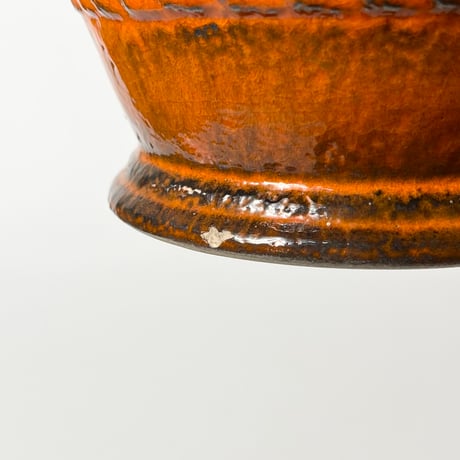 VINTAGE “FAT LAVA” CERAMIC FLOWER VASE