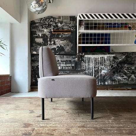 JAPAN USED "OKAMURA" IRON LEG FABRIC 1P SOFA