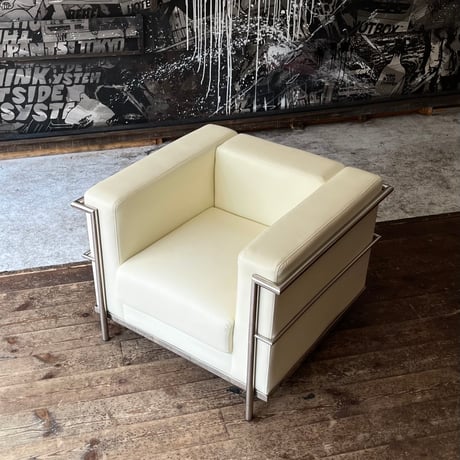 USED IRON FRAME VINYL LEATHER 1P SOFA