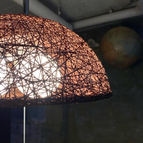 USED ABACA SHADE PENDANT LAMP