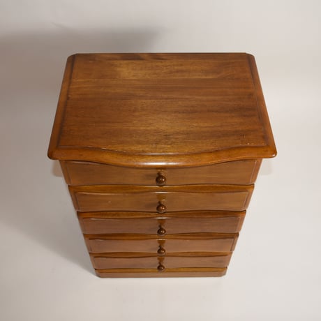 USED 80'S WOODEN FIVE DRAWER CHEST