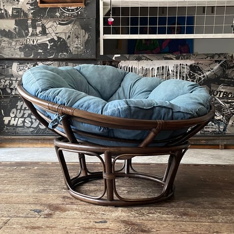 USED RATTAN FRAME PAPASAN CHAIR