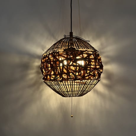 USED BAMBOO FLAME PENDANT LAMP