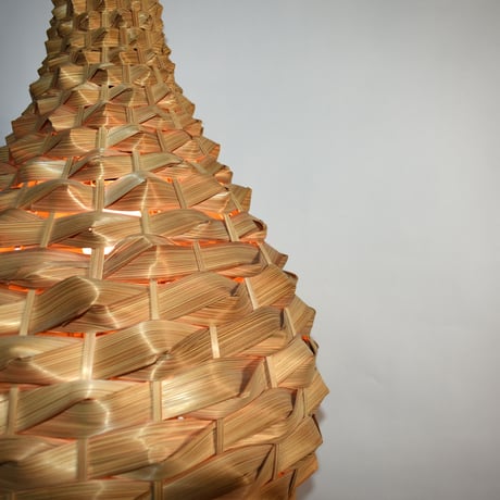 USED THIN BAMBOO SHEETS SHADE PENDANT LAMP