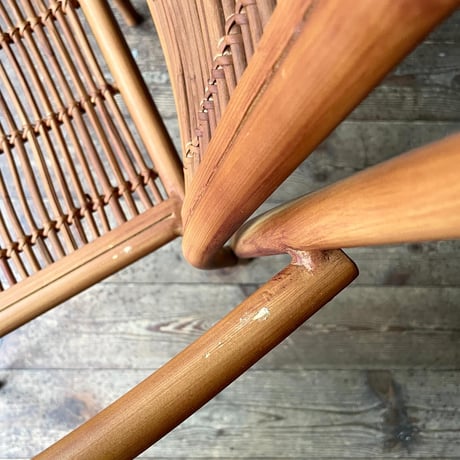 USED STEEL BAMBOO ARM CHAIR