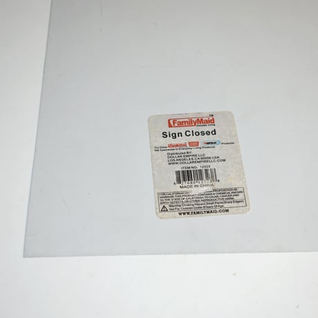 USED "FAMILY MAID / SORRY WE'RE CLOSED" SIGN BOARD