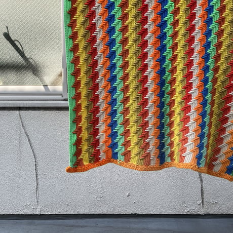 USED HANDMADE ACRYLIC BLANKET