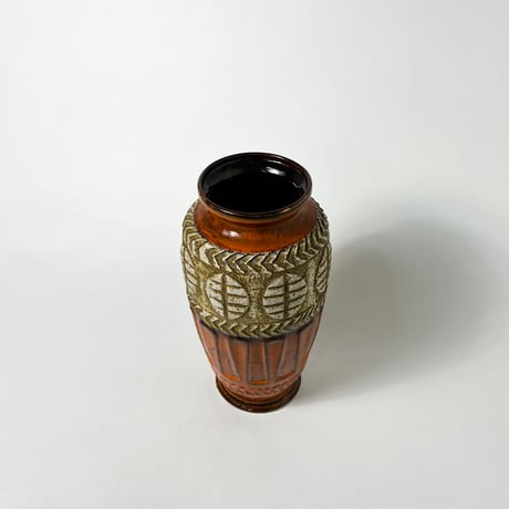 VINTAGE “FAT LAVA” CERAMIC FLOWER VASE