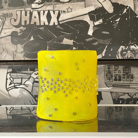 USED GLASS TABLE LAMP