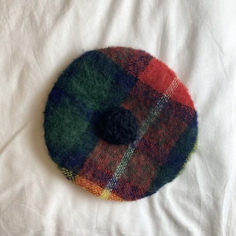 CHECK WOOL BERET