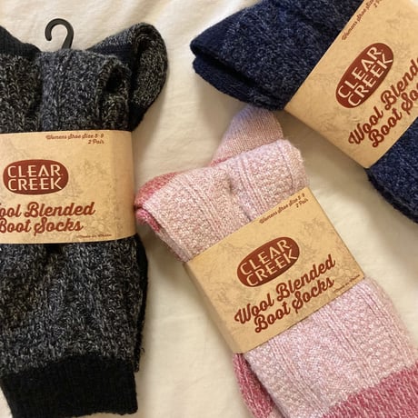 "CLEAR CREEK" WOOL BLENDED BOOT 2P SOCKS