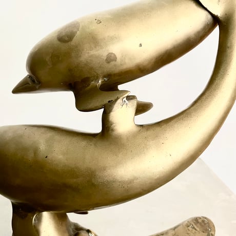 VINTAGE BRASS DOLPHIN SCULPTURE